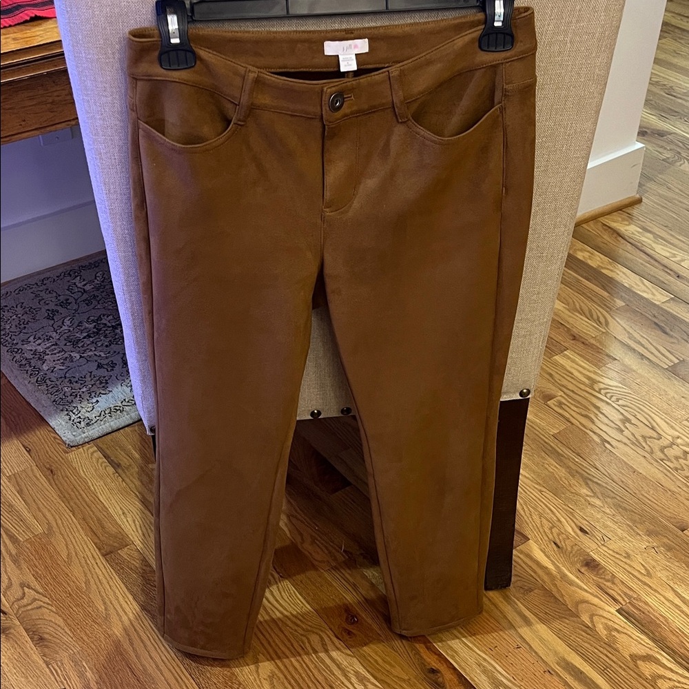 J. Jill Women’s Dark Tan Faux Suede Ankle Pants
